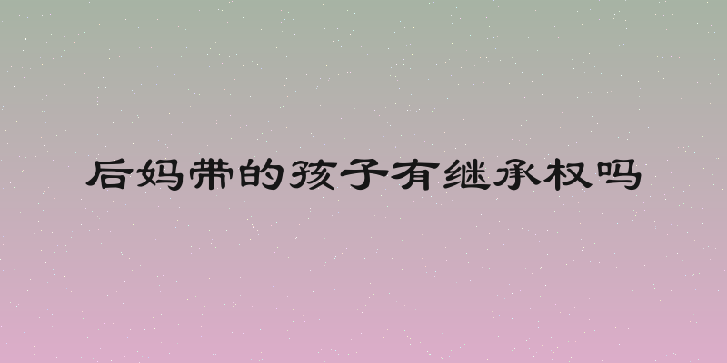 后妈带的孩子有继承权吗