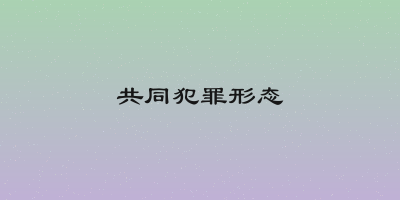 共同犯罪形态
