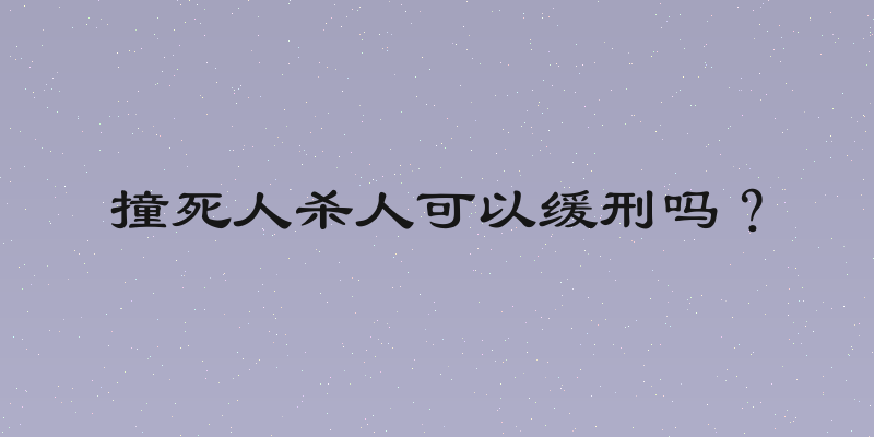 撞死人杀人可以缓刑吗？