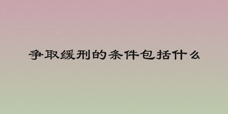 争取缓刑的条件包括什么