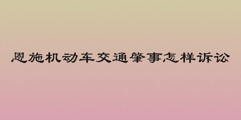 恩施机动车交通肇事怎样诉讼