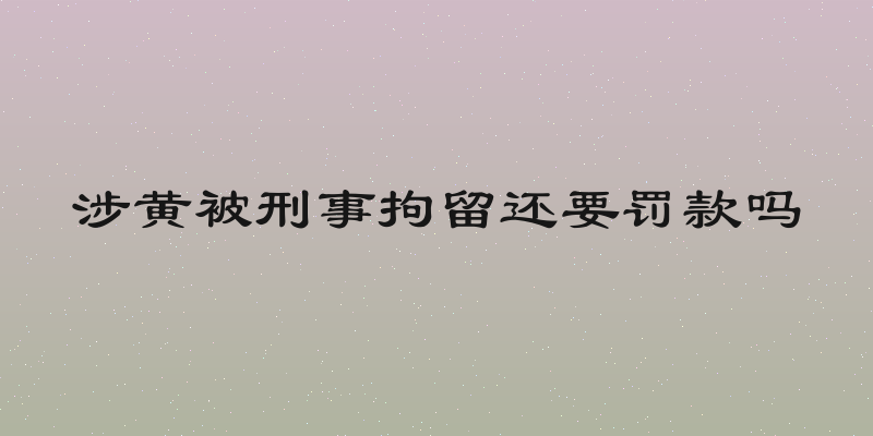 涉黄被刑事拘留还要罚款吗