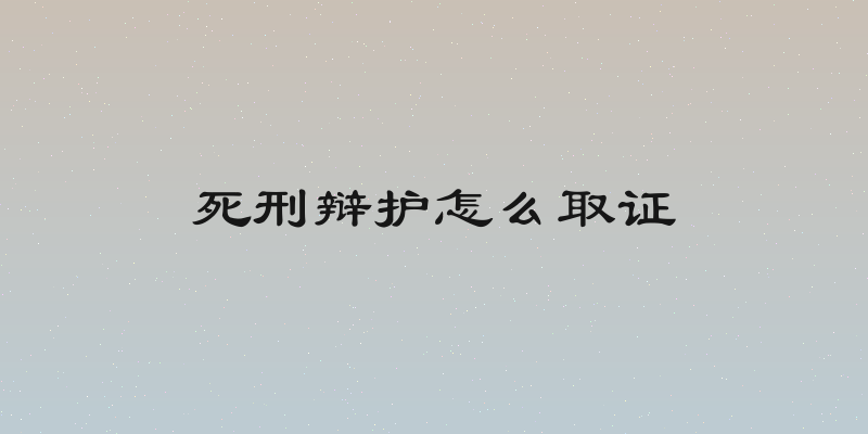死刑辩护怎么取证