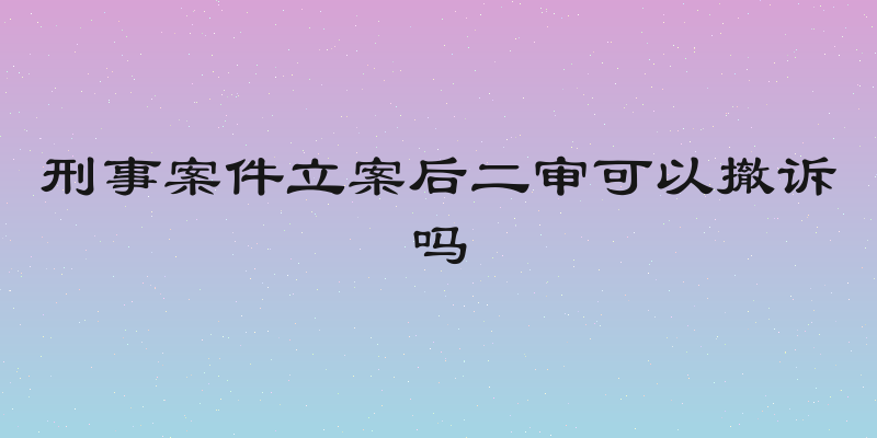 刑事案件立案后二审可以撤诉吗