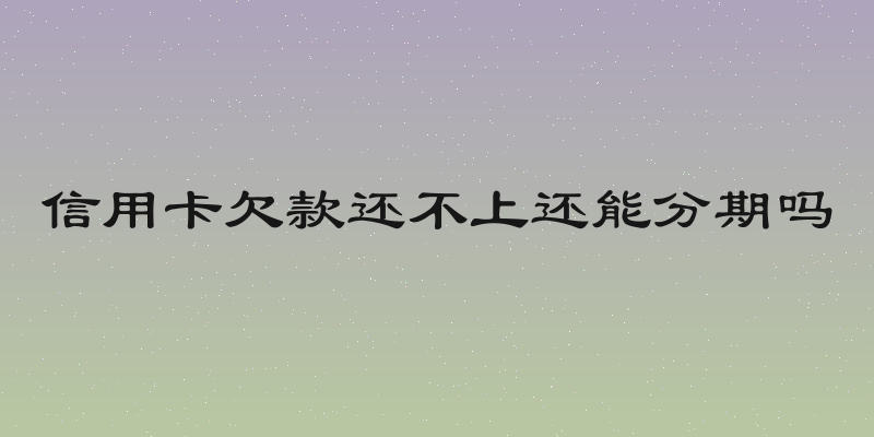 信用卡欠款还不上还能分期吗