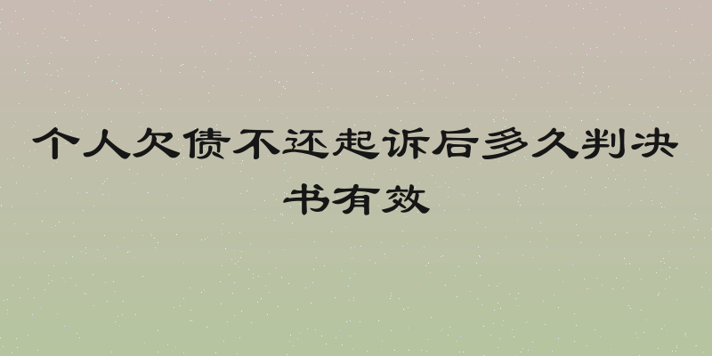 个人欠债不还起诉后多久判决书有效