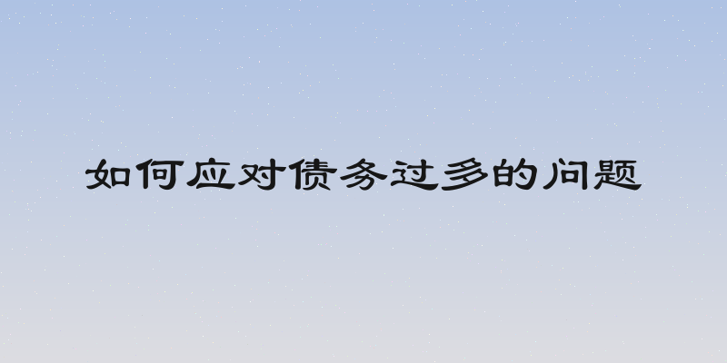 如何应对债务过多的问题