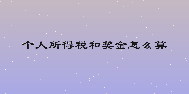 个人所得税和奖金怎么算