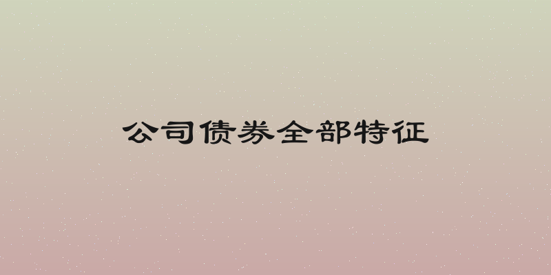 公司债券全部特征