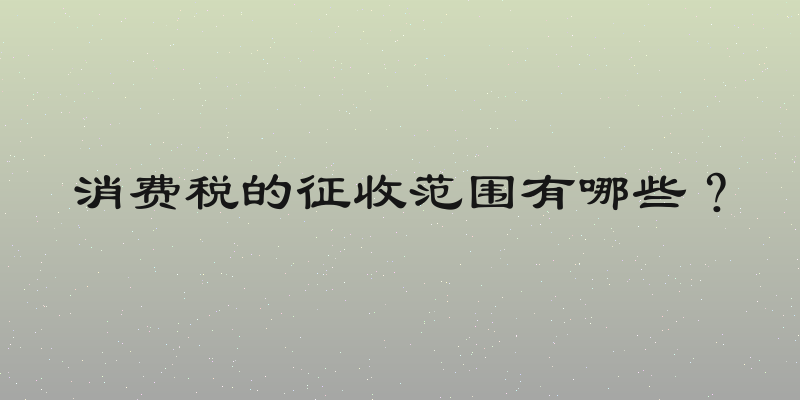 消费税的征收范围有哪些？