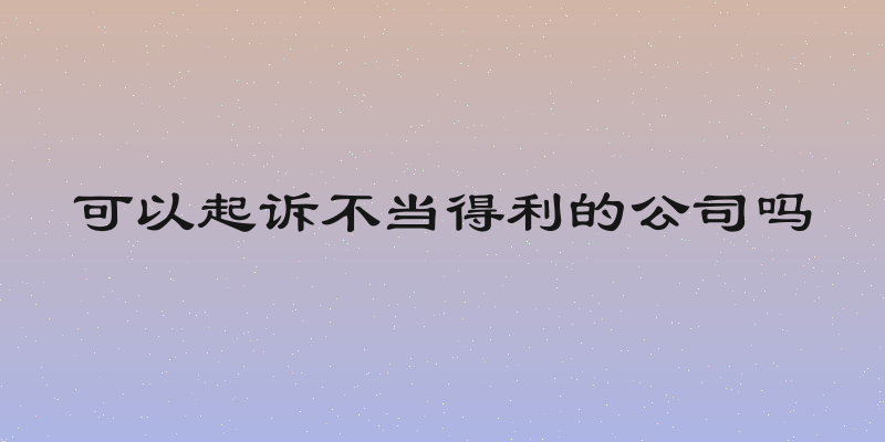 可以起诉不当得利的公司吗