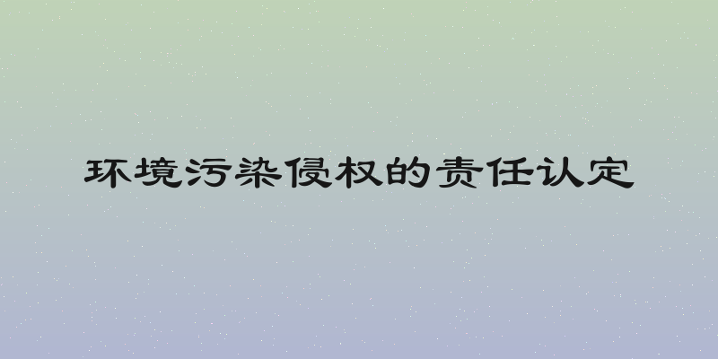 环境污染侵权的责任认定