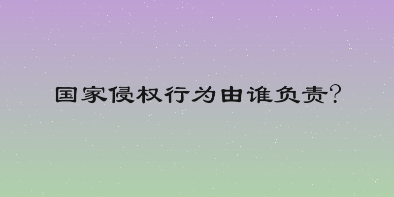 国家侵权行为由谁负责?