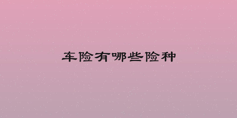 车险有哪些险种