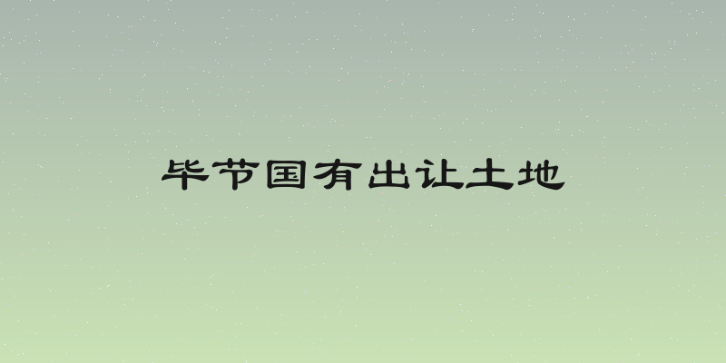毕节国有出让土地