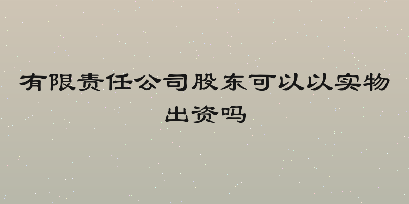 有限责任公司股东可以以实物出资吗