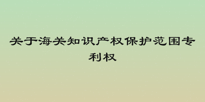 关于海关知识产权保护范围专利权