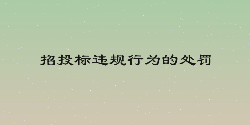 招投标违规行为的处罚