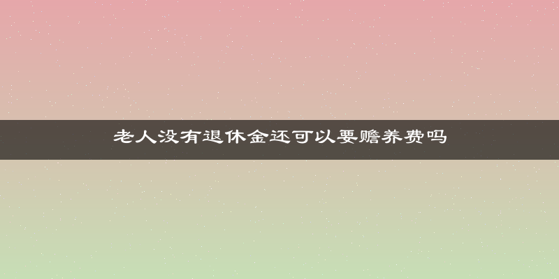 老人没有退休金还可以要赡养费吗