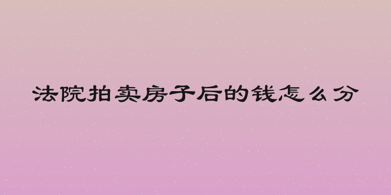 法院拍卖房子后的钱怎么分