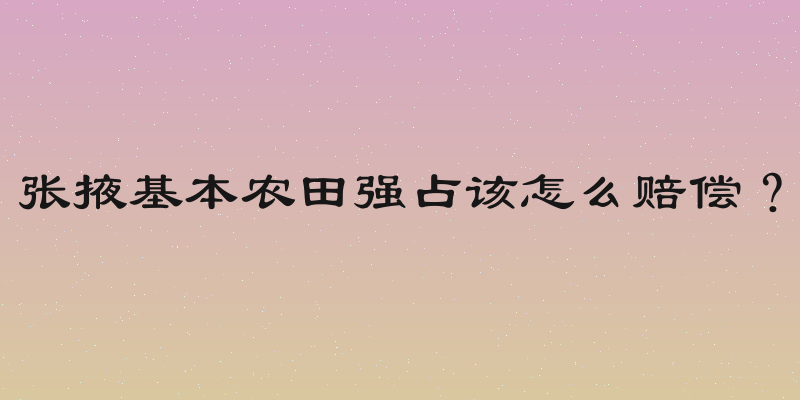 张掖基本农田强占该怎么赔偿？