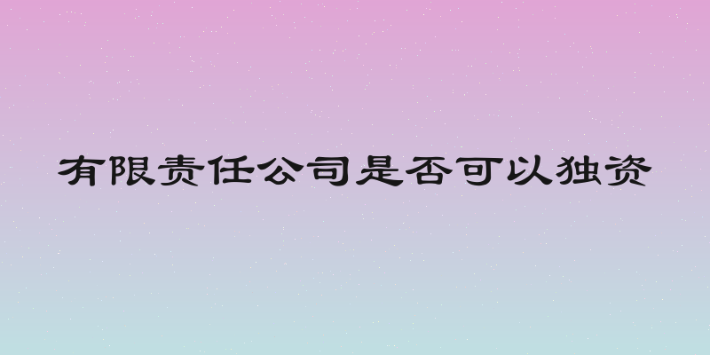 有限责任公司是否可以独资