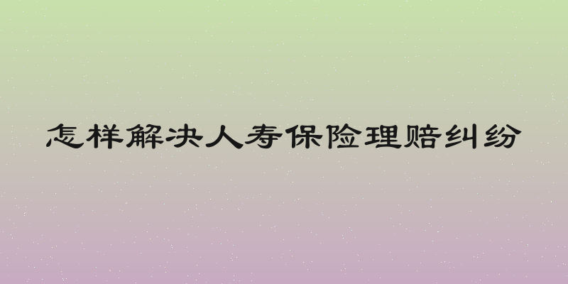 怎样解决人寿保险理赔纠纷