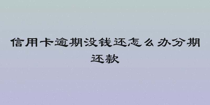 信用卡逾期没钱还怎么办分期还款