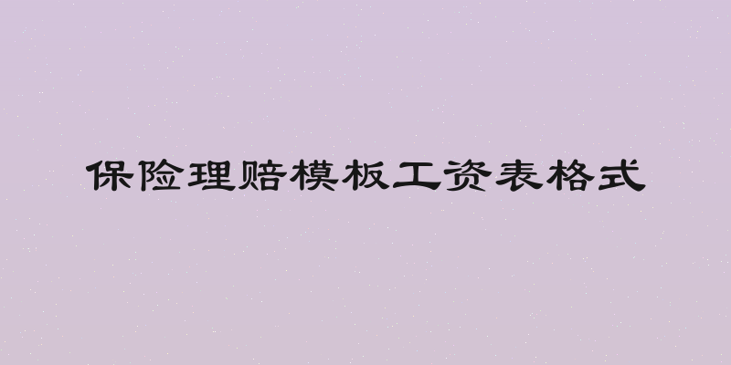 保险理赔模板工资表格式
