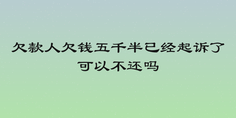 欠款人欠钱五千半已经起诉了可以不还吗