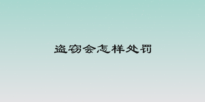 盗窃会怎样处罚