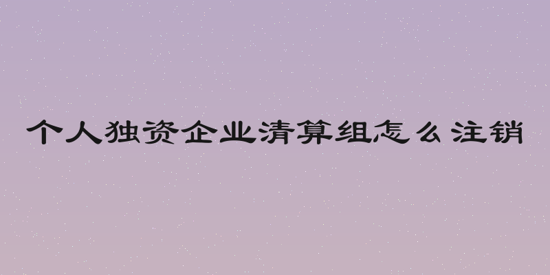个人独资企业清算组怎么注销