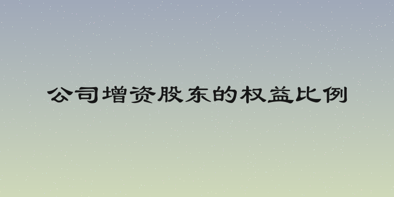 公司增资股东的权益比例