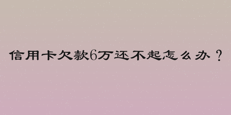 信用卡欠款6万还不起怎么办？