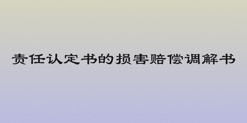 责任认定书的损害赔偿调解书