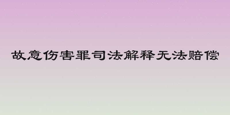 故意伤害罪司法解释无法赔偿