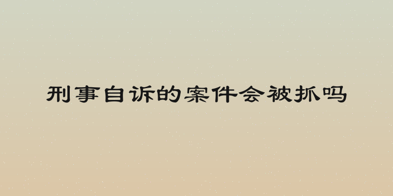 刑事自诉的案件会被抓吗