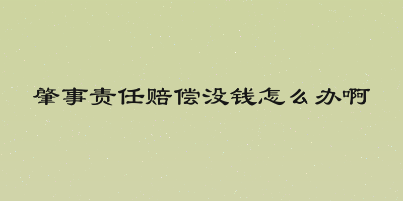 肇事责任赔偿没钱怎么办啊