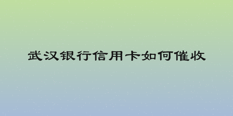 武汉银行信用卡如何催收