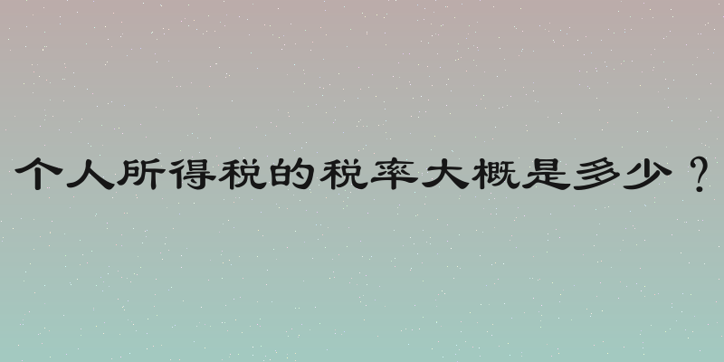 个人所得税的税率大概是多少？