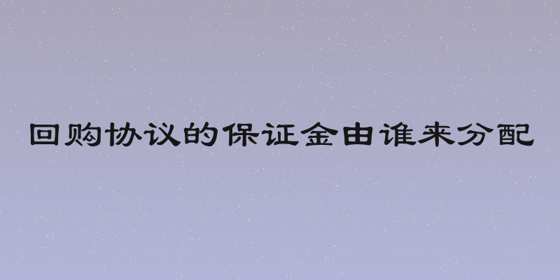 回购协议的保证金由谁来分配