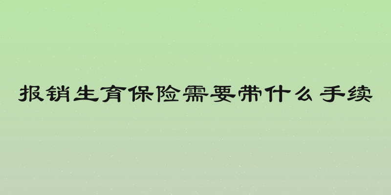 报销生育保险需要带什么手续