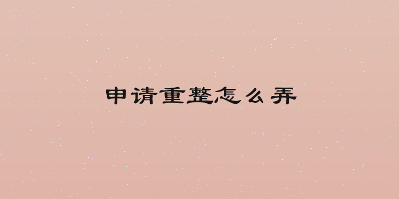 申请重整怎么弄