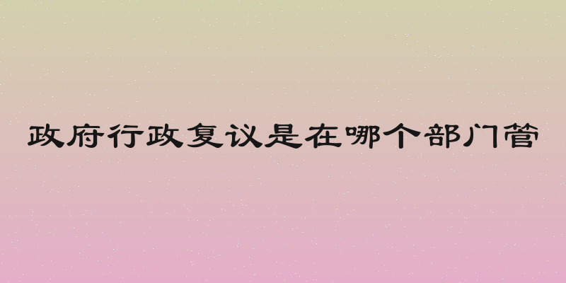 政府行政复议是在哪个部门管