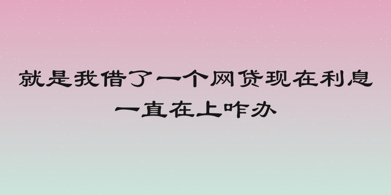 就是我借了一个网贷现在利息一直在上咋办