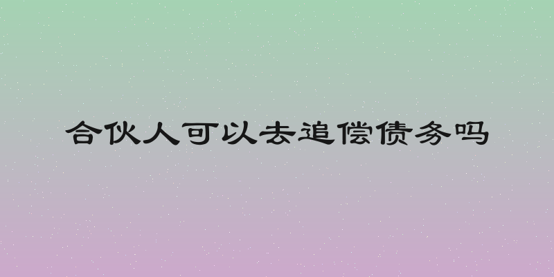 合伙人可以去追偿债务吗