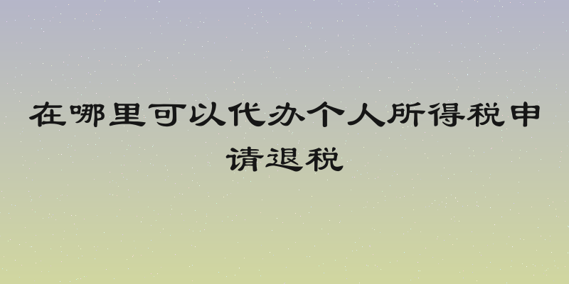 在哪里可以代办个人所得税申请退税