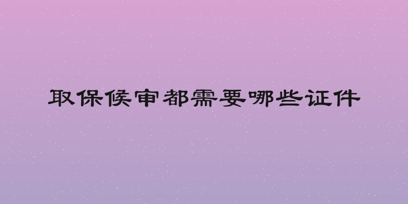 取保候审都需要哪些证件