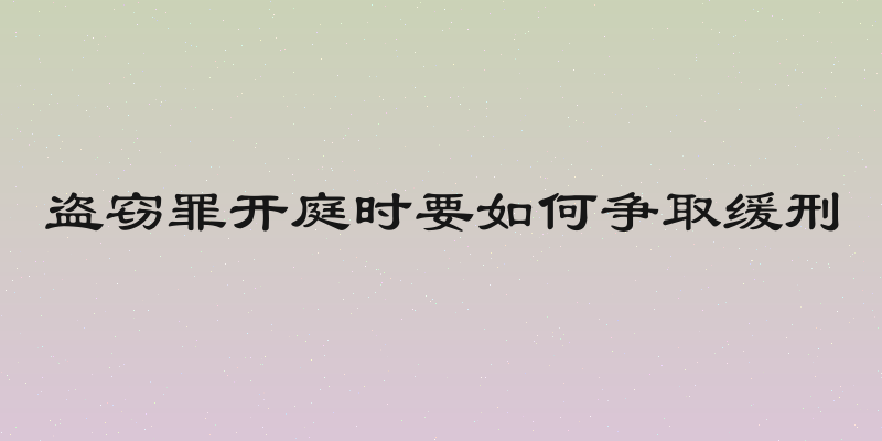 盗窃罪开庭时要如何争取缓刑