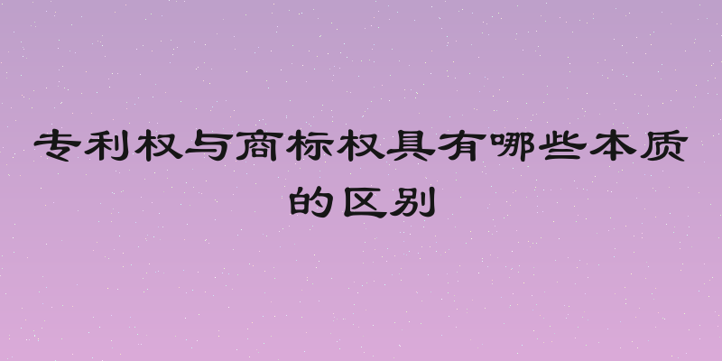 专利权与商标权具有哪些本质的区别